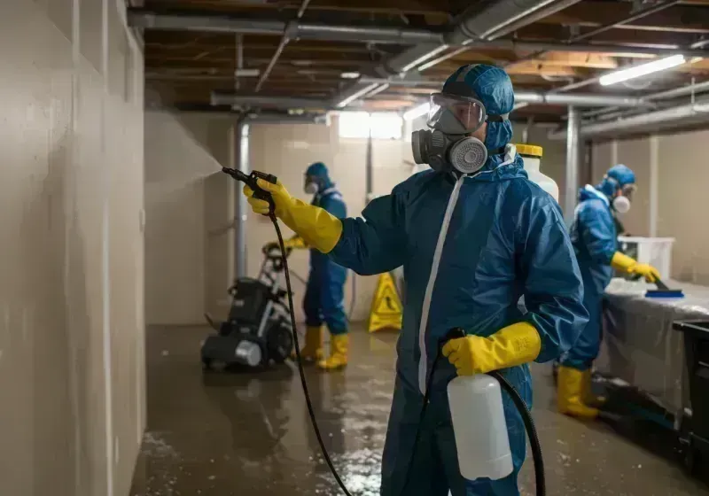 Basement Sanitization and Antimicrobial Treatment process in Cahokia, IL