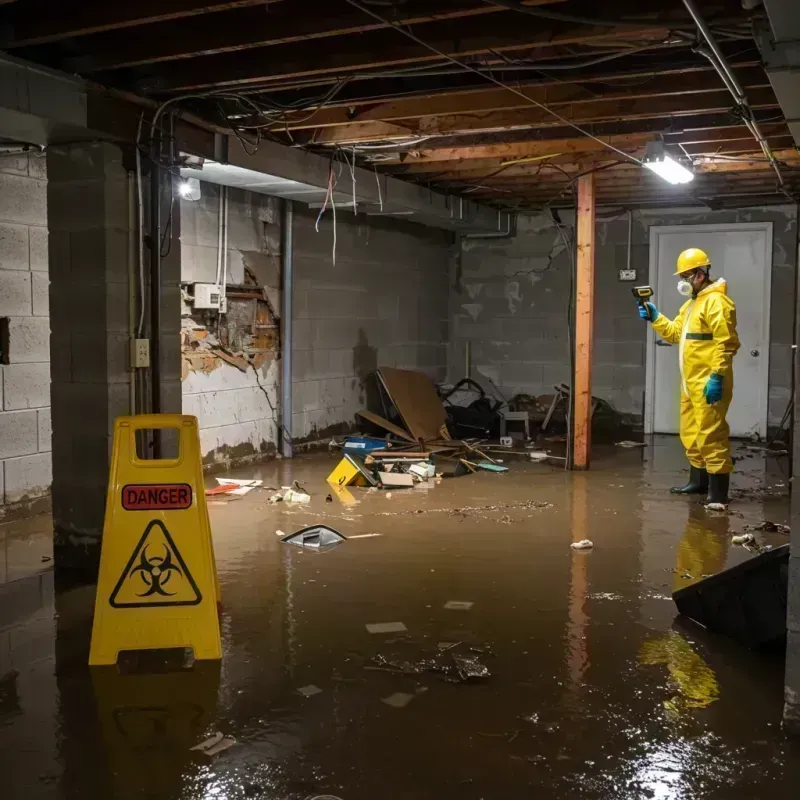 Flooded Basement Electrical Hazard in Cahokia, IL Property